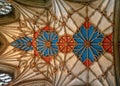 The Quire ceiling, Tewkesbury Abbey, Gloucestershire, England. Royalty Free Stock Photo