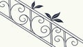 Ornate Railing with Delicate Leaf Accents Design Element, vector design Generative AI Royalty Free Stock Photo