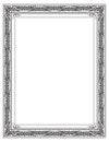 Ornate rectangular black frame for page decoration, title, card, label. Royalty Free Stock Photo