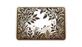 Ornate rectangular design with intricate floral and leaf patterns Royalty Free Stock Photo