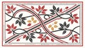 Ornate Rectangular Floral Pattern with Intertwined Ribbons, vector design Generative AI Royalty Free Stock Photo