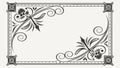 Ornate Rectangular Frame, Classic Scrollwork & Leaves, vector design Generative AI Royalty Free Stock Photo