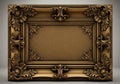 Ornate rectangular frame with elaborate decorative elements in Royalty Free Stock Photo