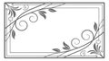 Ornate Rectangular Frame with Elegant Floral Scrolls, Decorative Border, vector design Generative AI Royalty Free Stock Photo
