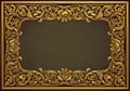 Ornate rectangular frame featuring intricate gold floral designs on Royalty Free Stock Photo