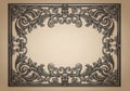 Ornate rectangular frame with intricate floral and leaf patterns in a Royalty Free Stock Photo