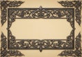 Ornate rectangular frame with intricate floral patterns and scrollwork, Royalty Free Stock Photo