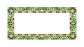 Ornate Rectangular Frame with Intricate Mosaic Pattern, vector design Generative AI Royalty Free Stock Photo