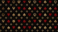 Ornate red and gold playing card suit pattern on a textured canvas Royalty Free Stock Photo