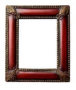 Ornate redwood antique picture frame with clipping Royalty Free Stock Photo