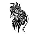 Ornate Rooster head illustration