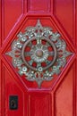 Ornate round brass door knocker Royalty Free Stock Photo