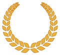 Ornate round emblem. Vintage golden wreath sign Royalty Free Stock Photo