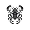 Ornate Scorpio Icon, Scorpion Isolated, Chinese Horoscope Minimal Scorpius Symbol on White Royalty Free Stock Photo