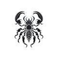 Ornate Scorpio Icon, Scorpion Isolated, Chinese Horoscope Minimal Scorpius Symbol on White Royalty Free Stock Photo