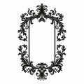 Vintage Floral Border Design Frame - Wood Engraving Style