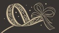 Ornate scrolling ribbon with texture, decorative design element illustration vector design Generative AI Royalty Free Stock Photo