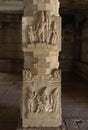 Ornate Sculpture on Musical Pillar, Ranga Mantapa at Vittala Temple. Hampi, near Hospete, Karnataka, India Royalty Free Stock Photo