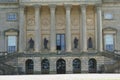 Ornate sculptured facade with columns