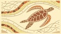 Ornate Sea Turtle, Abstract Marine Life Pattern, vector design Generative AI Royalty Free Stock Photo