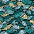 Ornate seamless sea pattern.