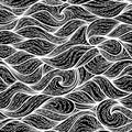 Ornate seamless waves pattern. Royalty Free Stock Photo