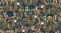 Ornate Sheep Pattern with Baroque Elements Royalty Free Stock Photo
