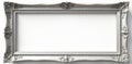 Ornate silver frames, pristine condition, white backdrop , detail, decoration, home decor Royalty Free Stock Photo