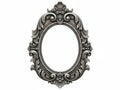 Ornate silver oval baroque vintage frame isolated for display Royalty Free Stock Photo