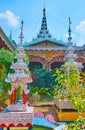 Pyathat roofs of Wat Chong Kham Temple, Mae Hong Son, Thailand Royalty Free Stock Photo