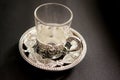 Ornate silver tea cups