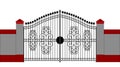 Ornate smart forged iron gate Royalty Free Stock Photo