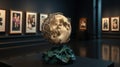 Ornate sphere sculpture in art gallery Royalty Free Stock Photo