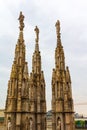 Ornate spires and statues of Milan Cathedral Italy