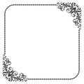 Ornate square black frame. Royalty Free Stock Photo