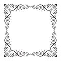 Ornate square black frame Royalty Free Stock Photo