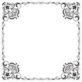 Ornate square black frame. Royalty Free Stock Photo