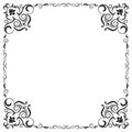 Ornate square black frame.