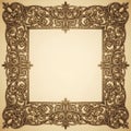 The frame is a rich golden-brown color, evoking a vintage or baroque style Royalty Free Stock Photo