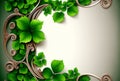 Ornate St. Patrick`s Day Clover Frame Border - Generative AI