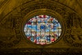 Ornate stained glass window