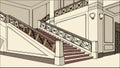 Ornate staircase interior, classic design, elegant architecture vector design Generative AI Royalty Free Stock Photo