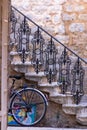 Ornate staircase in Old Town Budva, Montenegro Royalty Free Stock Photo