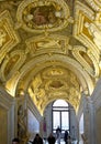 Ornate stairway ceiling, Doge`s Palace, Venice