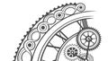 Ornate steampunk clockwork border, symbolizing intricate mechanics and retro-tech, vector design Generative AI Royalty Free Stock Photo