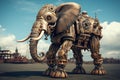 Ornate Steampunk elephant. Generate Ai