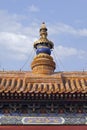 Ornate steeple of famous Lama Temple, Beijing