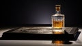 Ornate Still Life: Whisky Bottle On Dark Background