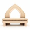 Ornate Stone Altar With Beige Ottoman Architecture - 3d Illustration