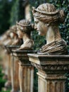 Ornate stone statue in garden Royalty Free Stock Photo